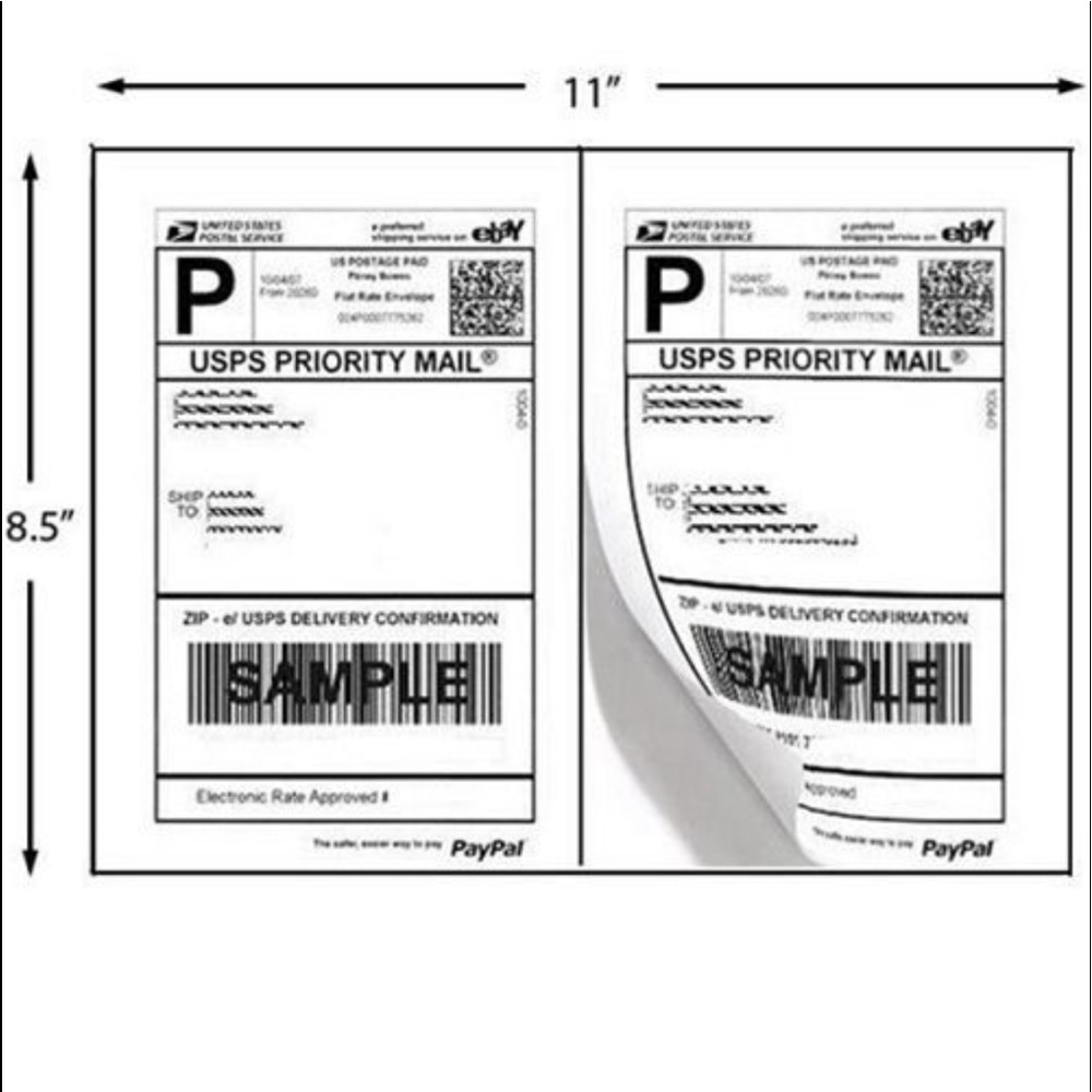 50 Labels = 25 Sheets Postage Labels - Picture 2 of 3
